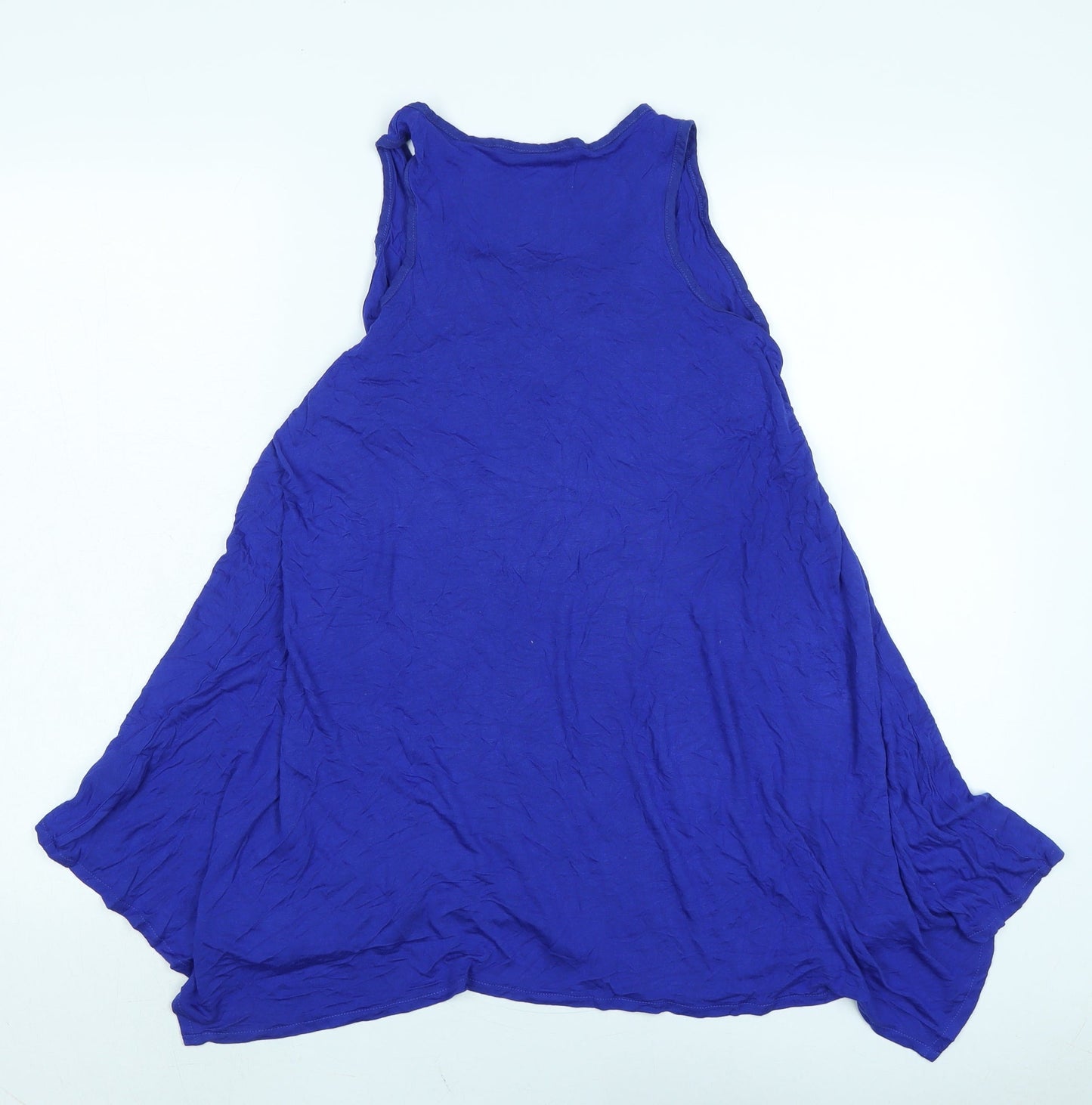 Marks and Spencer Womens Blue Viscose Basic Tank Size 16 Boat Neck