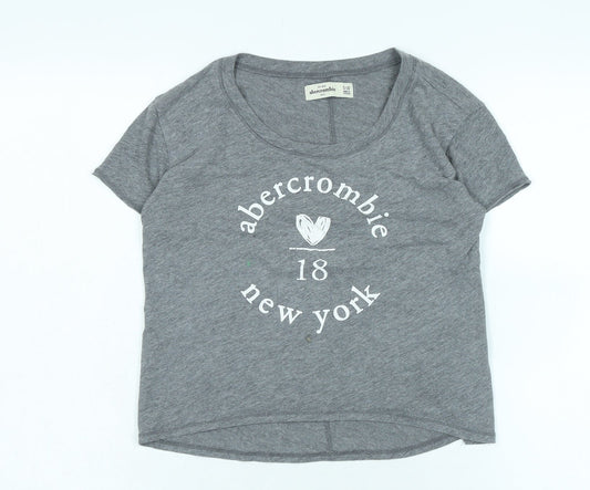 Ambercombe & finch Womens Grey Cotton Basic T-Shirt Size 10 Boat Neck