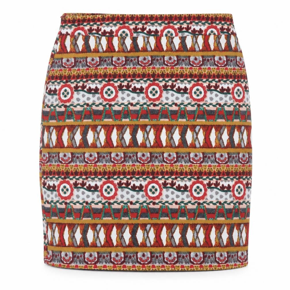 shelikes Womens Red Polyester A-Line Skirt Size 12 Zip