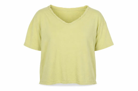 WILD FABLE Womens Yellow Cotton Basic T-Shirt Size XS V-Neck