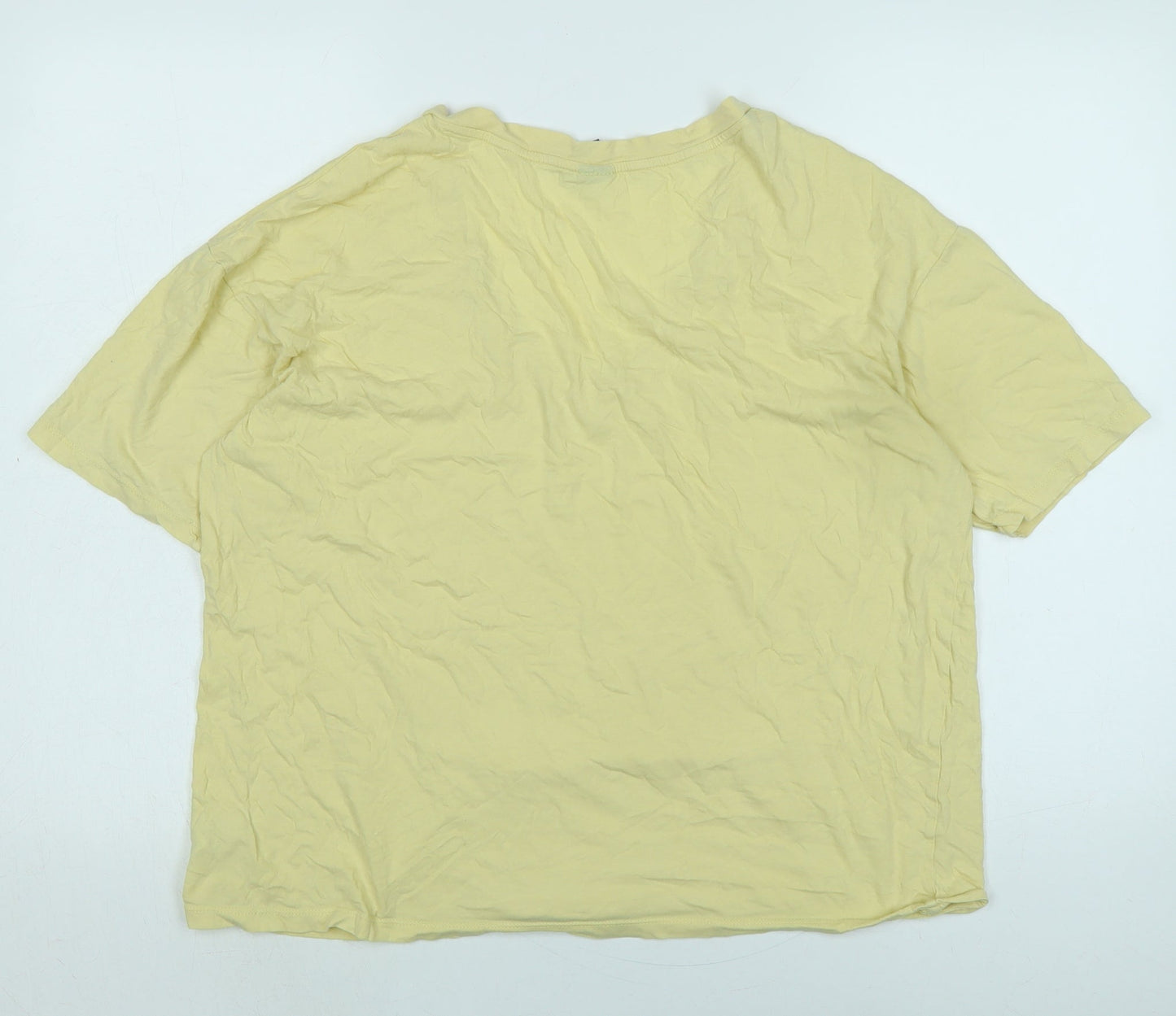 WILD FABLE Womens Yellow Cotton Basic T-Shirt Size XS V-Neck