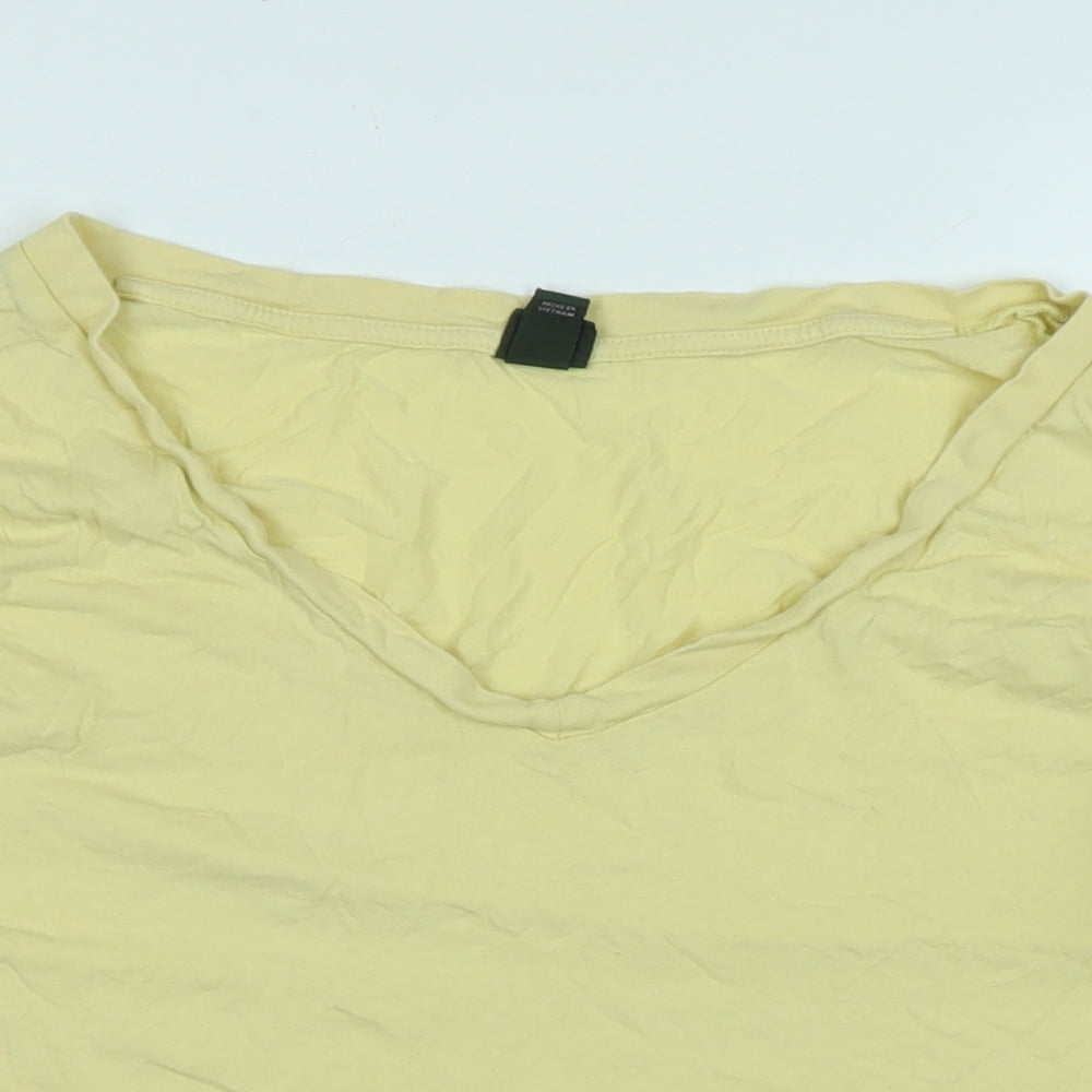 WILD FABLE Womens Yellow Cotton Basic T-Shirt Size XS V-Neck