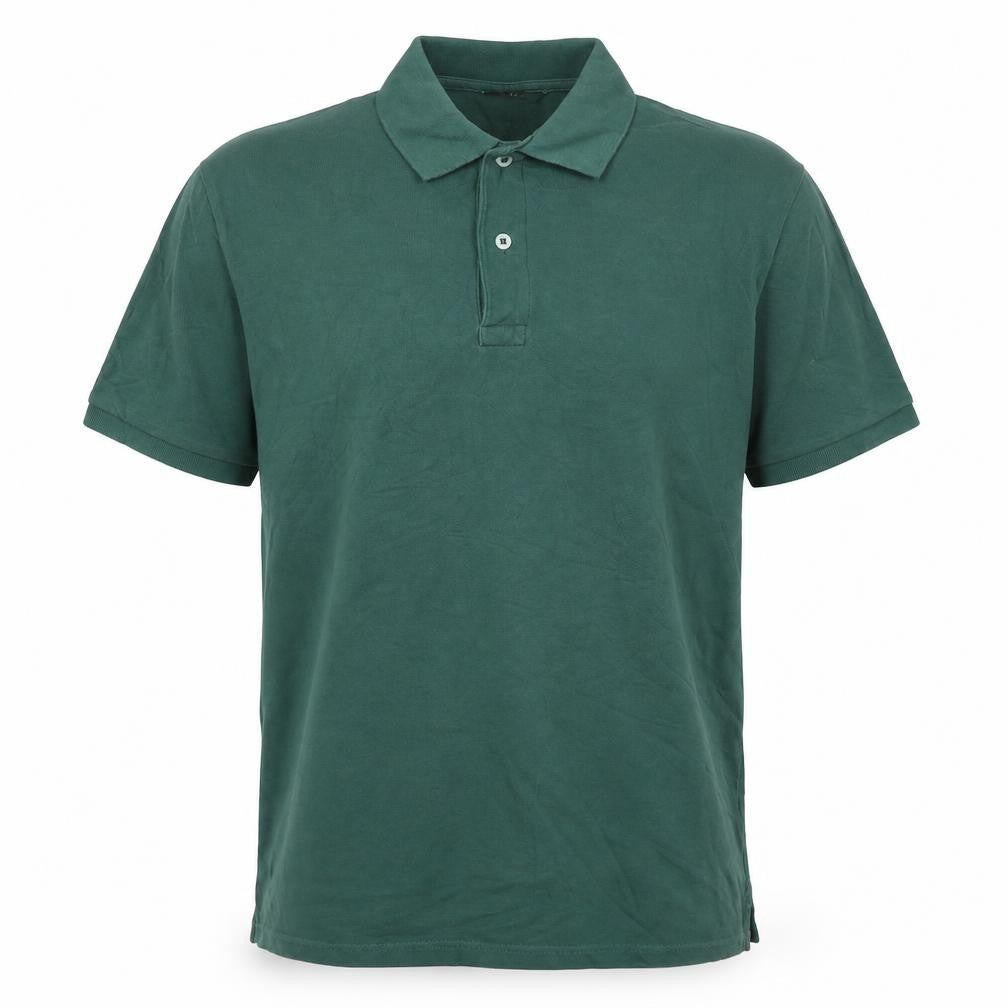 C&A Mens Green Cotton T-Shirt Size L Collared