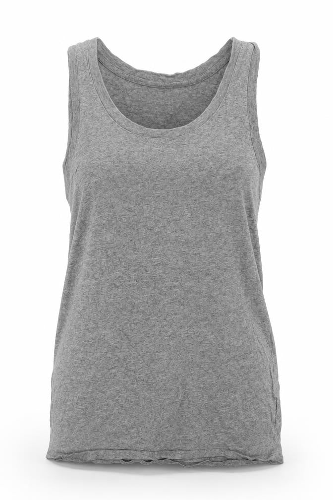 Debenhams Womens Grey Cotton Basic Tank Size S Scoop Neck