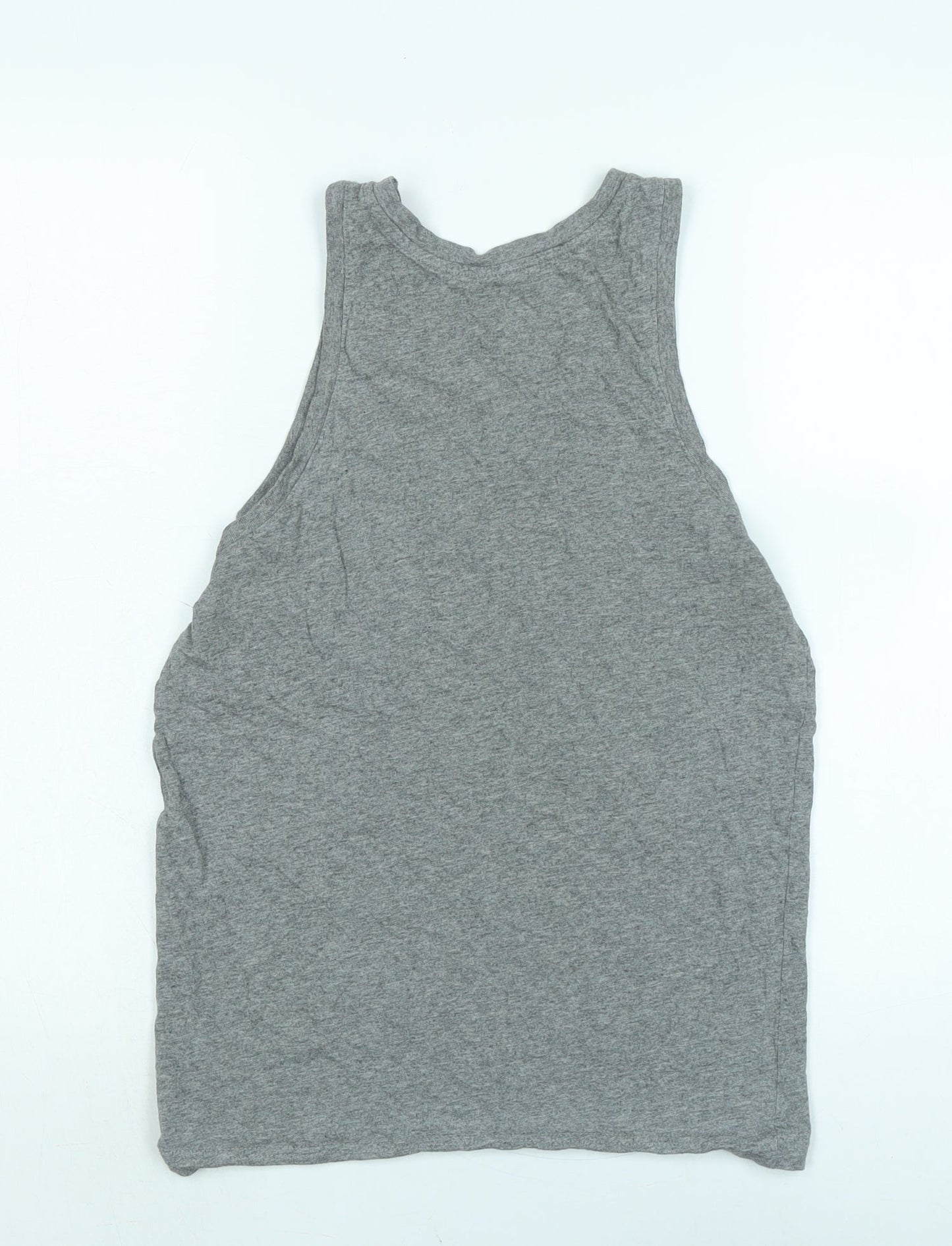 Debenhams Womens Grey Cotton Basic Tank Size S Scoop Neck
