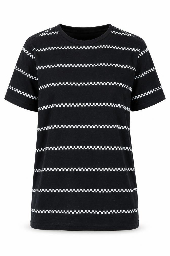quidado con el pero Womens Black Cotton Basic T-Shirt Size M Crew Neck