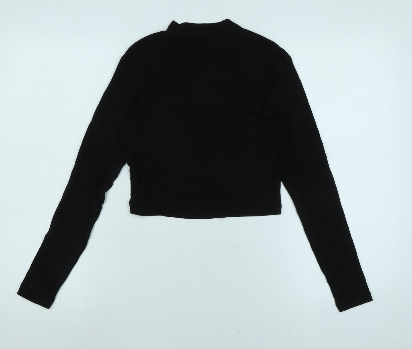 Even & Odd Womens Black Cotton Blend Basic T-Shirt Size M Crew Neck