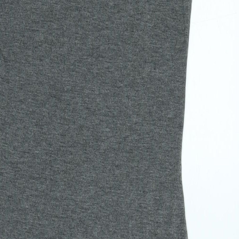 Boohoo Womens Grey Cotton Bodycon Size 10 Mock Neck