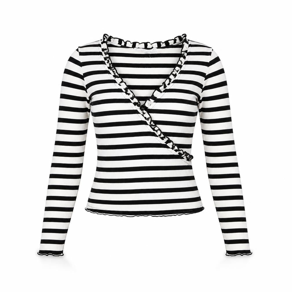 Mango Womens Ivory Cotton Jersey T-Shirt Size XS V-Neck
