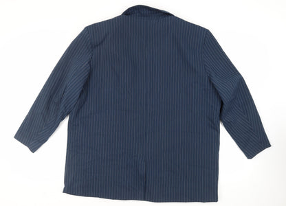Noisy May Womens Blue Striped Jacket Blazer Size 20 Button