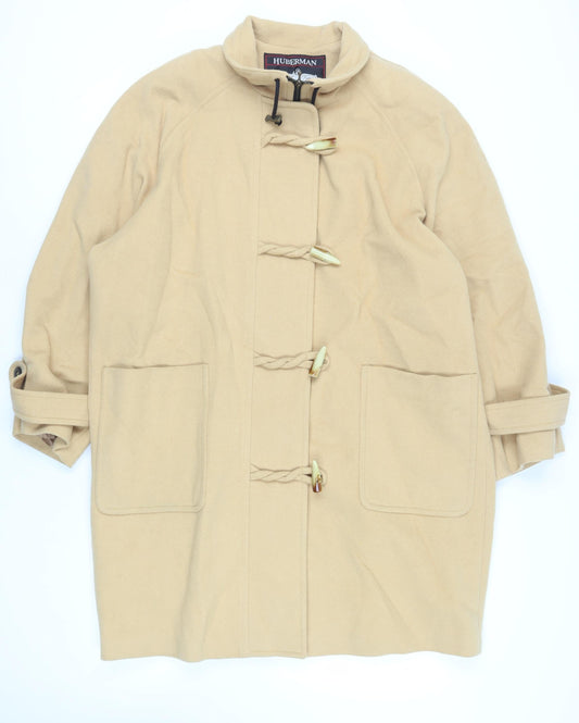 Huberman Womens Yellow Overcoat Coat Size L Zip - Duffle Coat