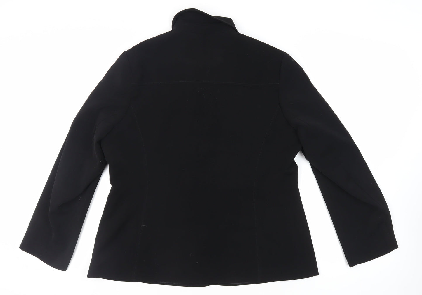 AMARANTO Womens Black Jacket Blazer Size 18 Button