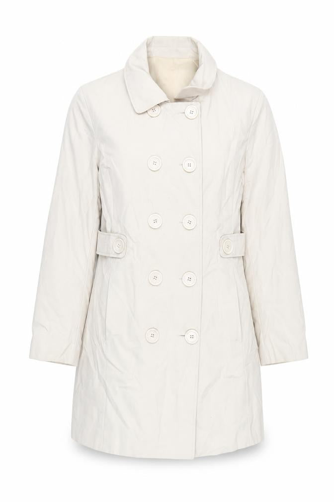 Kosha Womens Beige Overcoat Coat Size 14 Button