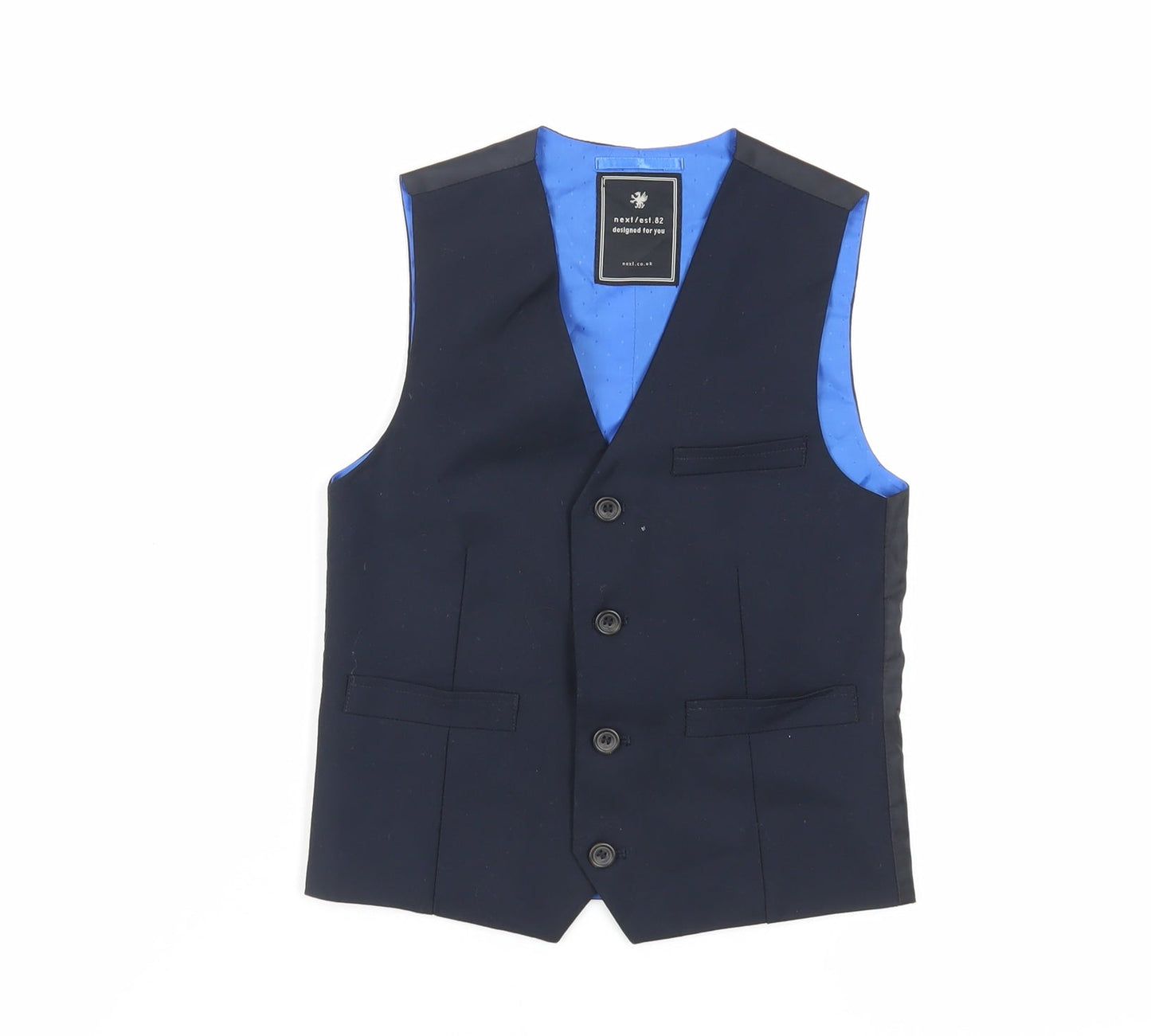 NEXT Boys Blue Jacket Waistcoat Size 8 Years Button