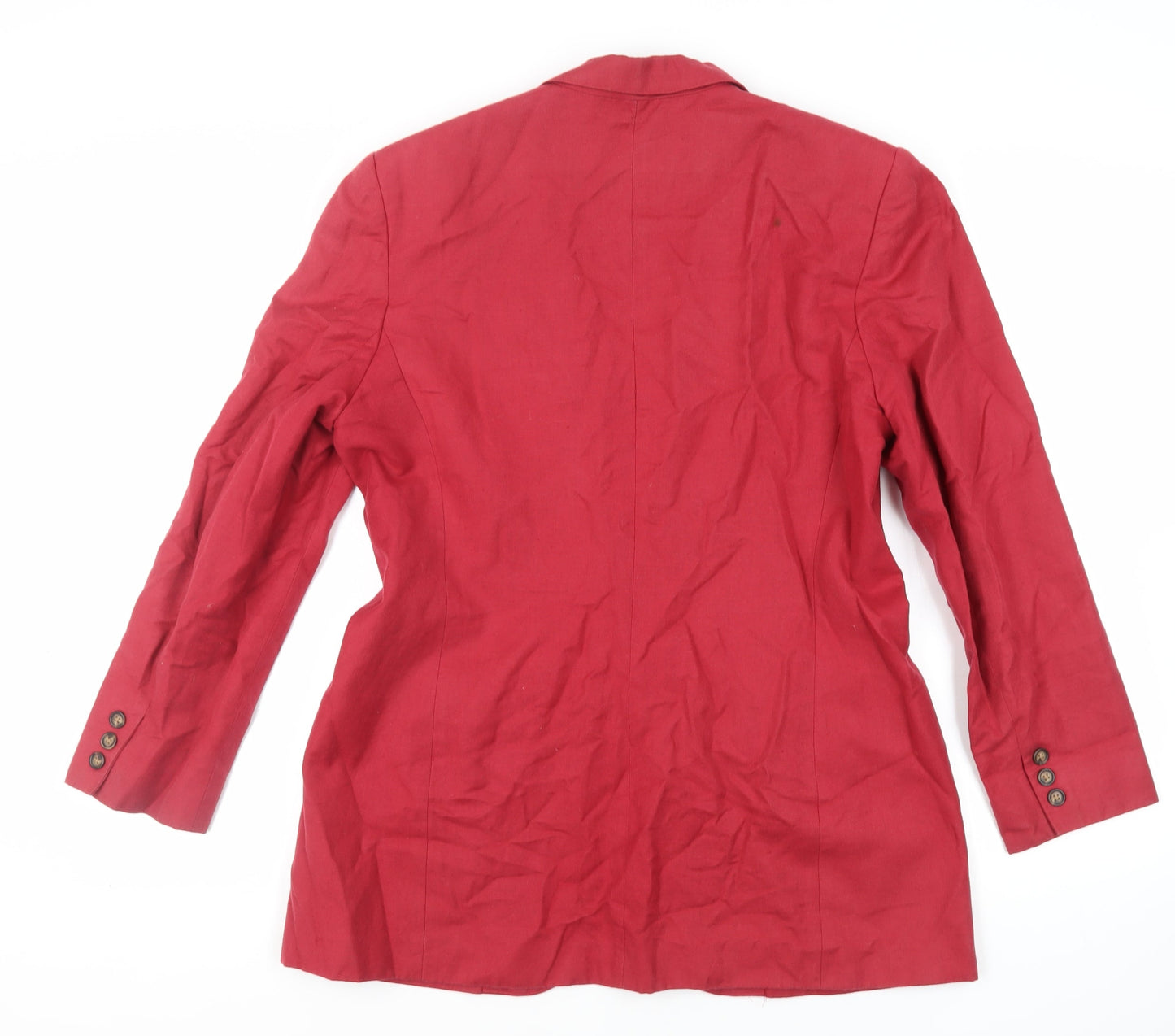 Lands' End Womens Red Jacket Blazer Size 14 Button