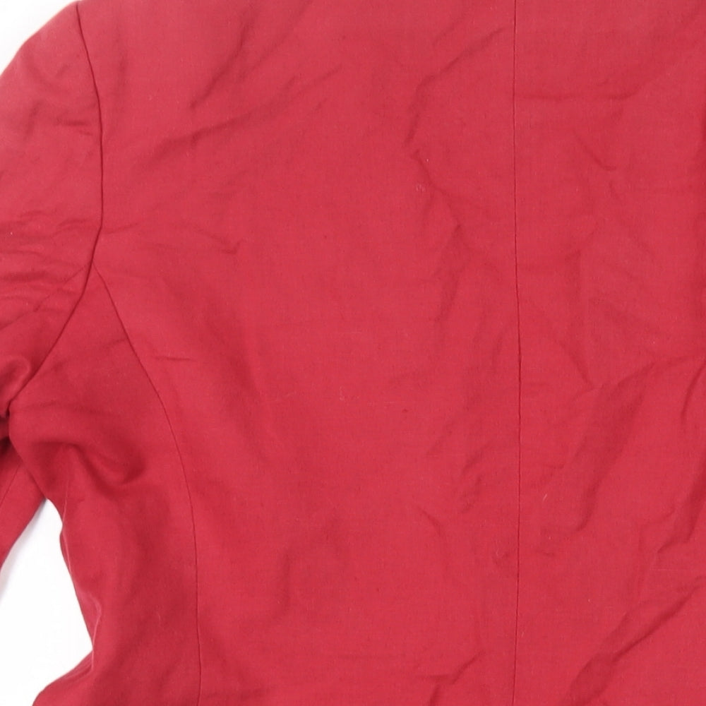 Lands' End Womens Red Jacket Blazer Size 14 Button