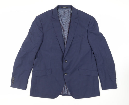 Douglas Mens Blue Wool Jacket Suit Jacket Size 44 Regular