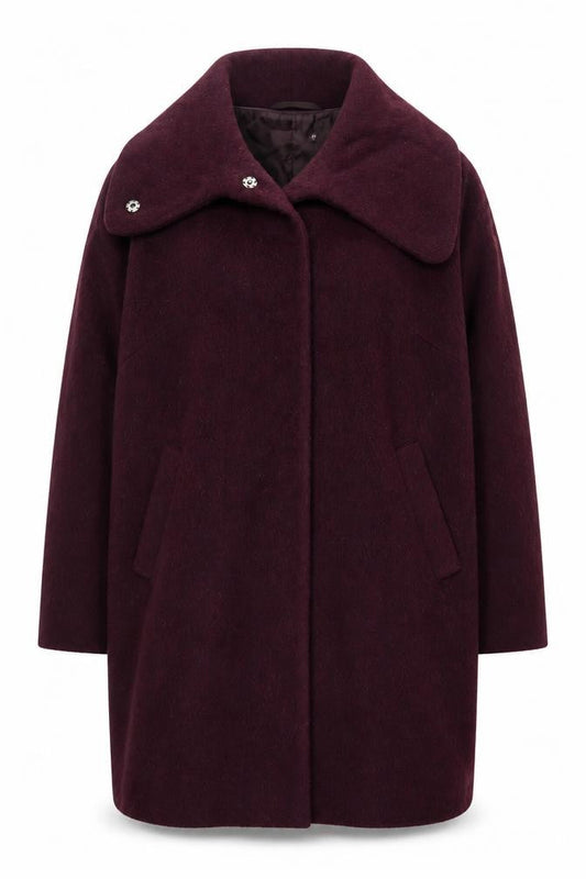 John Lewis Womens Purple Overcoat Coat Size 14 Snap