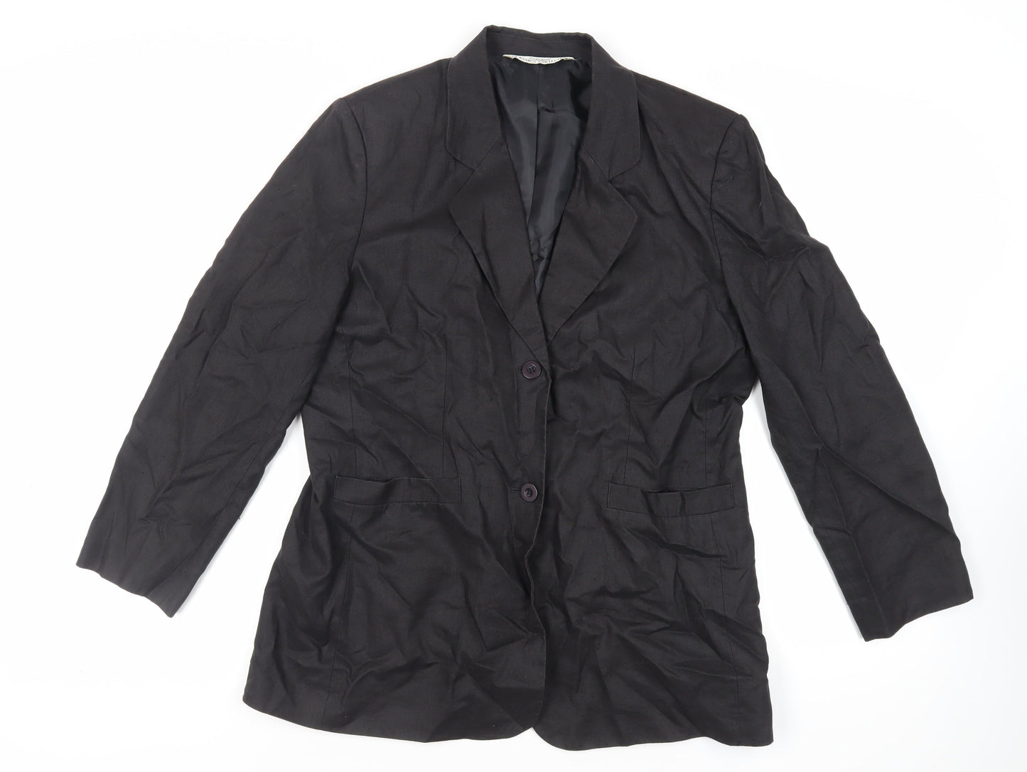 St Bernard Womens Black Jacket Blazer Size 14 Button