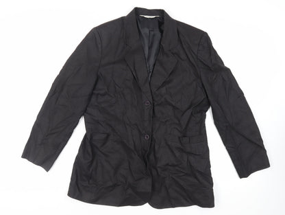 St Bernard Womens Black Jacket Blazer Size 14 Button