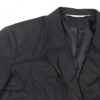 St Bernard Womens Black Jacket Blazer Size 14 Button