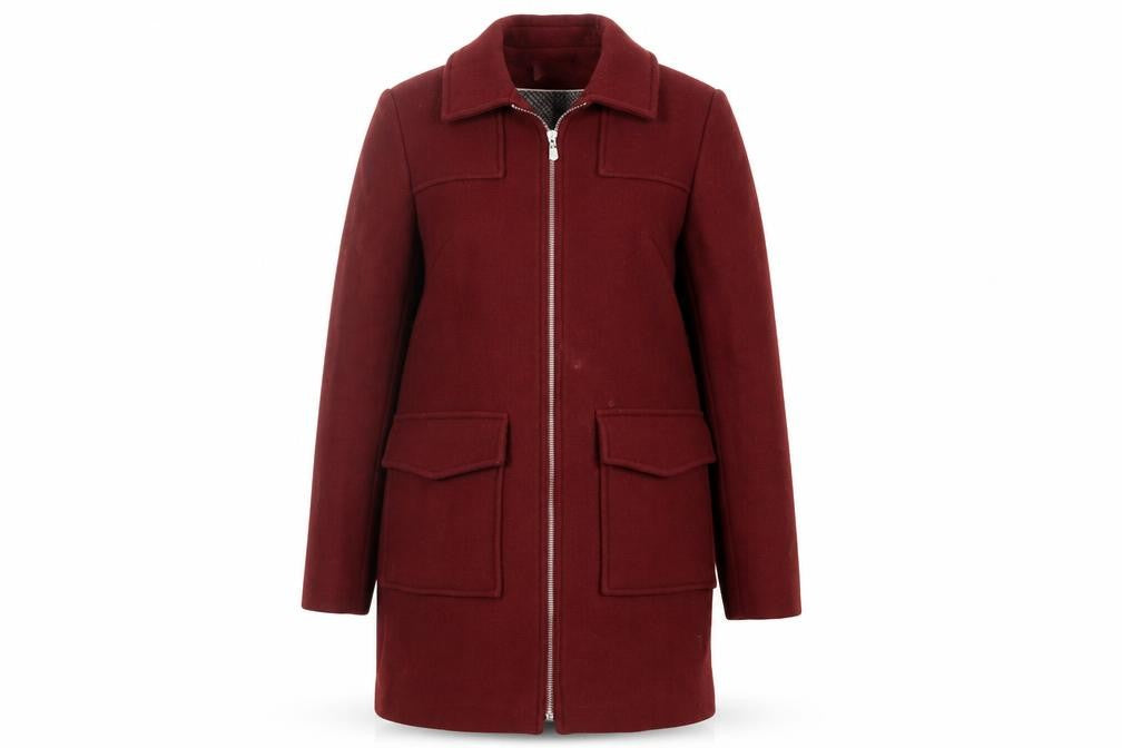 Trench & Coat Womens Red Overcoat Coat Size 12 Zip