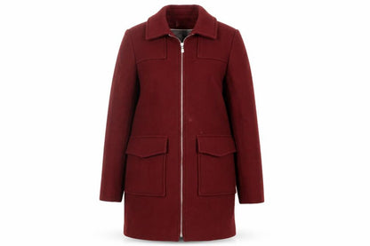 Trench & Coat Womens Red Overcoat Coat Size 12 Zip