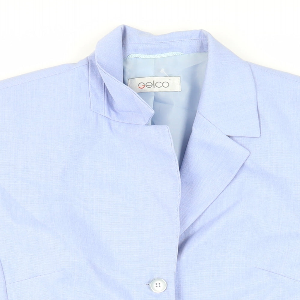 Gelco Womens Blue Jacket Blazer Size 12 Button