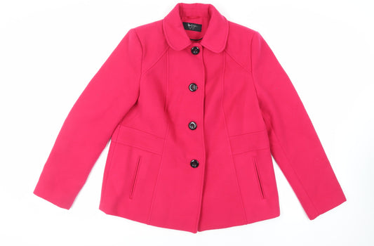 BHS Womens Pink Jacket Size 14 Button