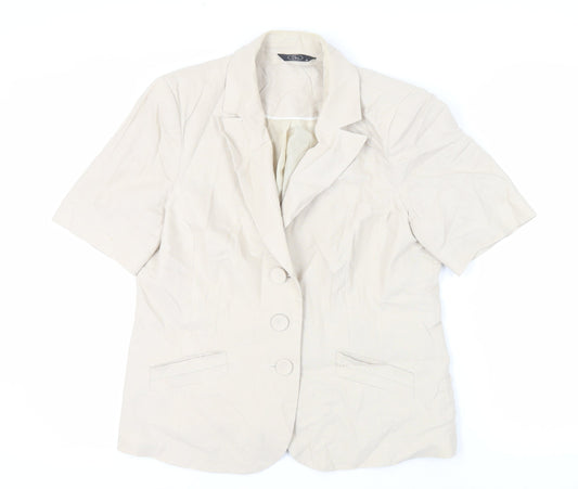 Bonmarché Womens Beige Jacket Blazer Size 16 Button