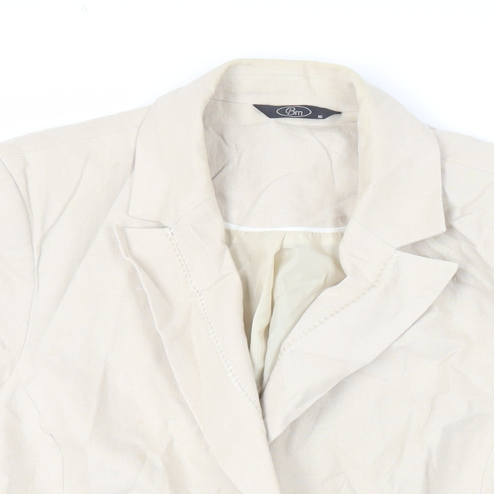 Bonmarché Womens Beige Jacket Blazer Size 16 Button