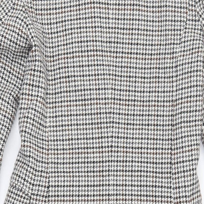 Topshop Womens Grey Geometric Pea Coat Coat Size 4 Button