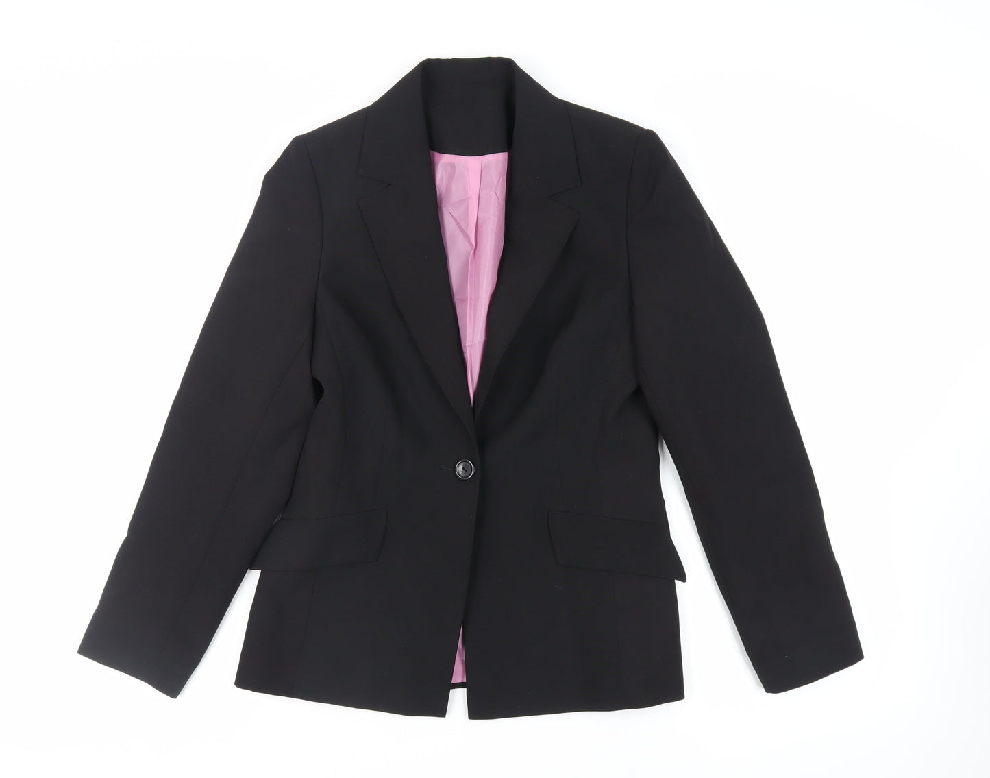 NL Collection Womens Black Jacket Blazer Size 10 Button