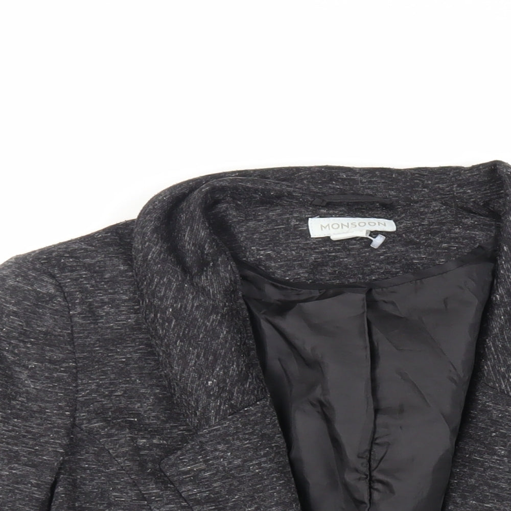Monsoon Womens Grey Jacket Blazer Size 12 - Open