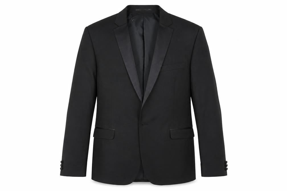 Occasions Mens Black Polyester Tuxedo Suit Jacket Size 42 Regular