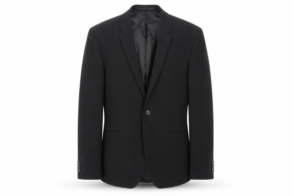 Topman Mens Black Polyester Jacket Suit Jacket Size 34 Regular