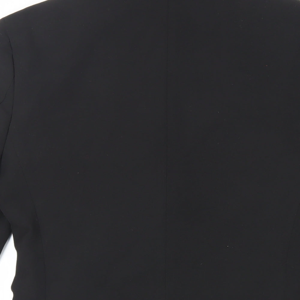Topman Mens Black Polyester Jacket Suit Jacket Size 34 Regular