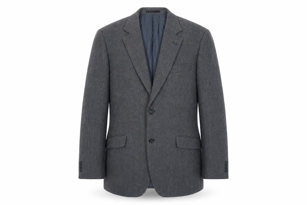 Brook Taverner Mens Blue Herringbone Polyester Jacket Blazer Size 42 Regular