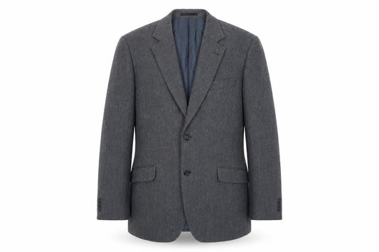 Brook Taverner Mens Blue Herringbone Polyester Jacket Blazer Size 42 Regular