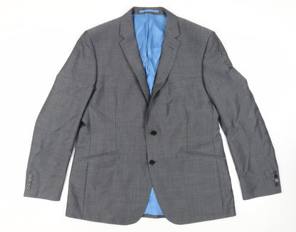 Additional front view of Autograph men’s grey wool jacket suit jacket, size 44, regular