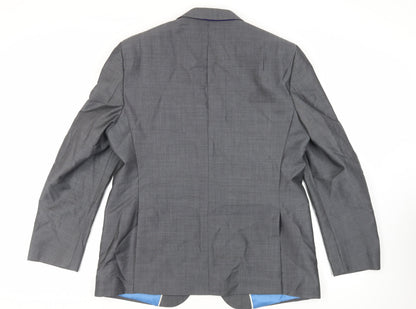 Back view of Autograph men’s grey wool jacket suit jacket, size 44, regular