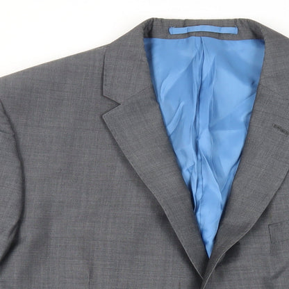 Close-up detail of Autograph men’s grey wool jacket suit jacket, size 44, regular