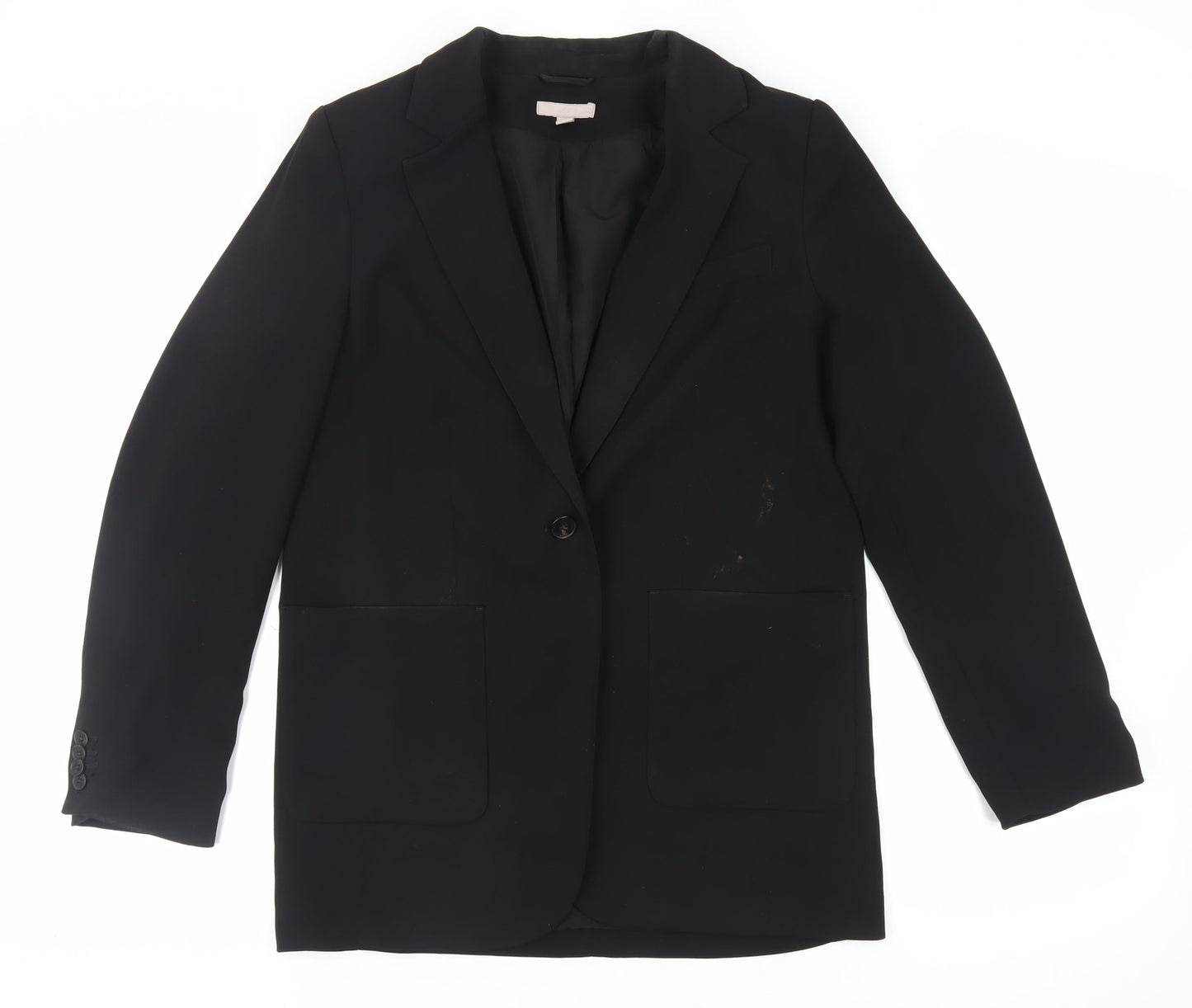 H&M Womens Black Jacket Blazer Size S Button