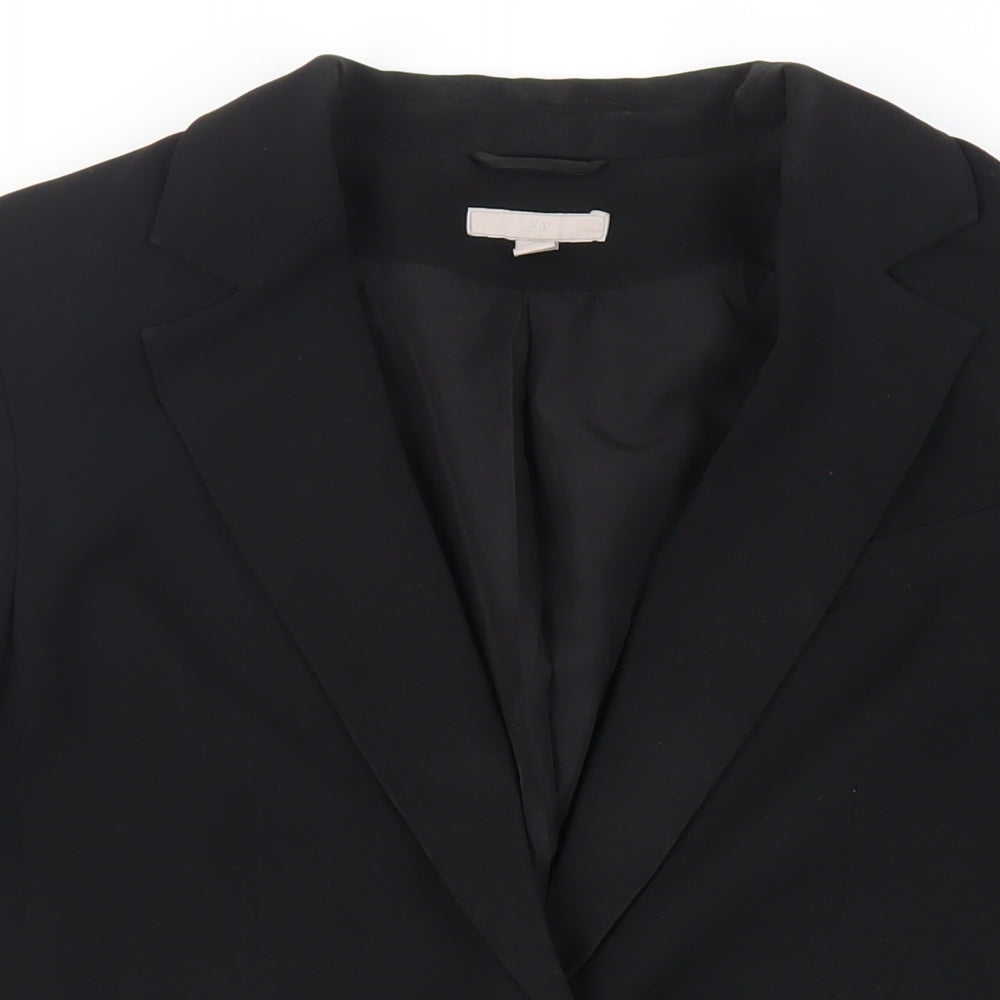 H&M Womens Black Jacket Blazer Size S Button