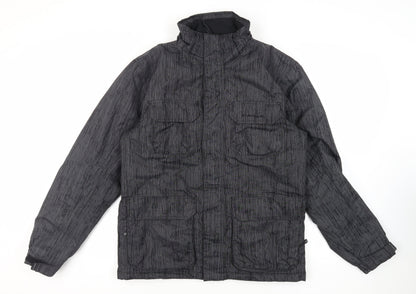 Parallel Mens Grey Striped Jacket Size S Zip - Ski Jacket Waterproof Technical