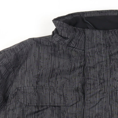 Parallel Mens Grey Striped Jacket Size S Zip - Ski Jacket Waterproof Technical