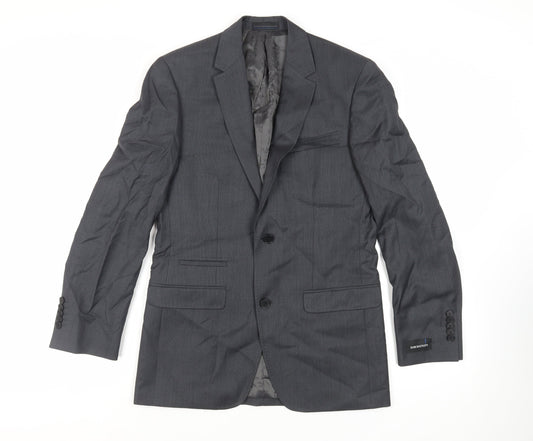 Dom Bagnato Mens Grey Wool Jacket Suit Jacket Size 36 Regular