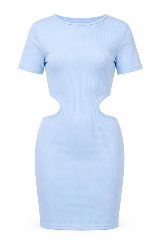 PRETTYLITTLETHING Womens Blue Polyester Bodycon Size 12 Round Neck Pullover