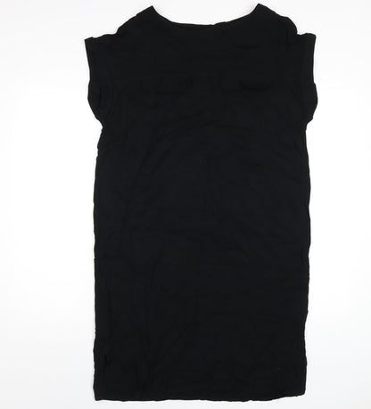 Next Womens Black Viscose A-Line Size 12 Round Neck Pullover