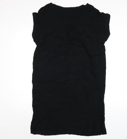 Next Womens Black Viscose A-Line Size 12 Round Neck Pullover